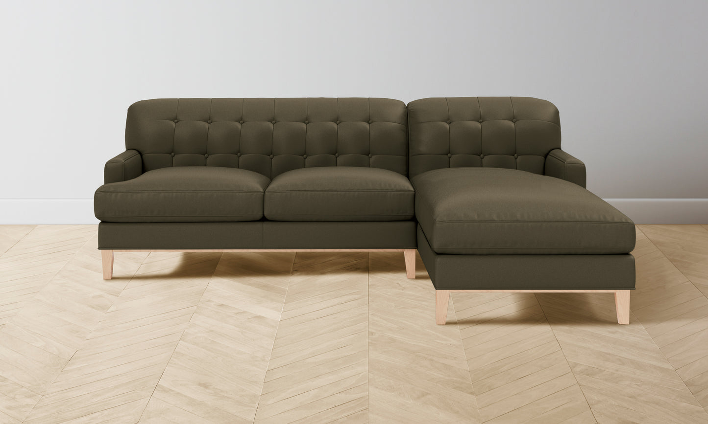 The Ludlow Sectional - Pebbled Leather Truffle