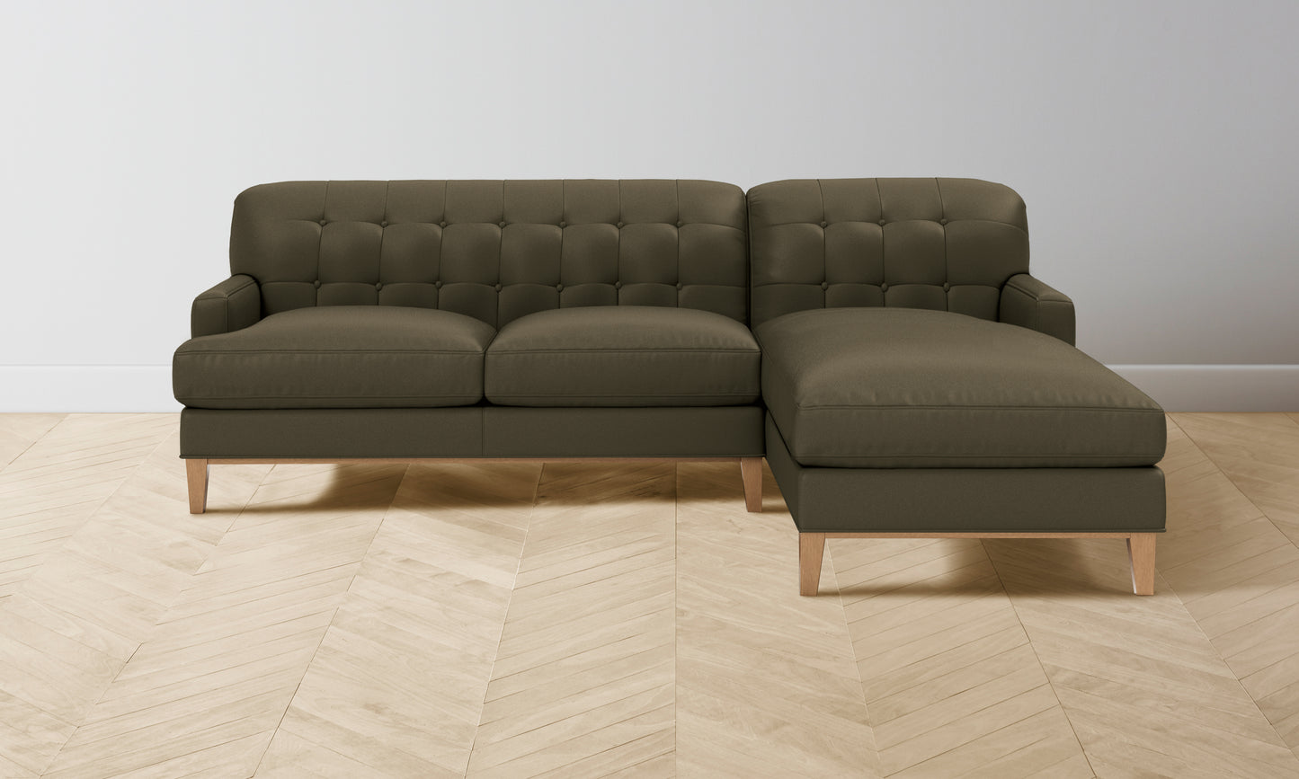 The Ludlow Sectional - Pebbled Leather Truffle