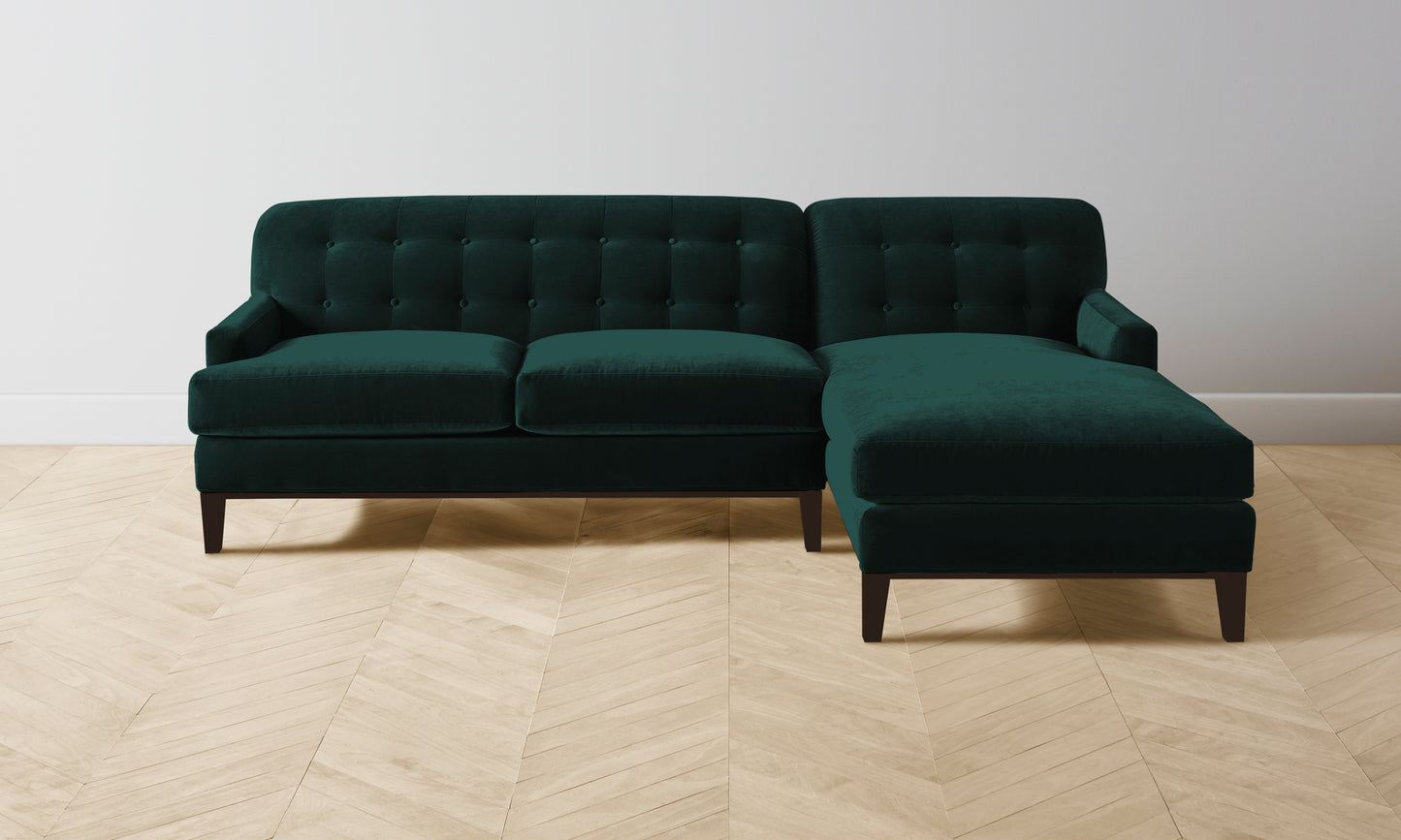 The Ludlow Sectional - Performance Velvet Emerald