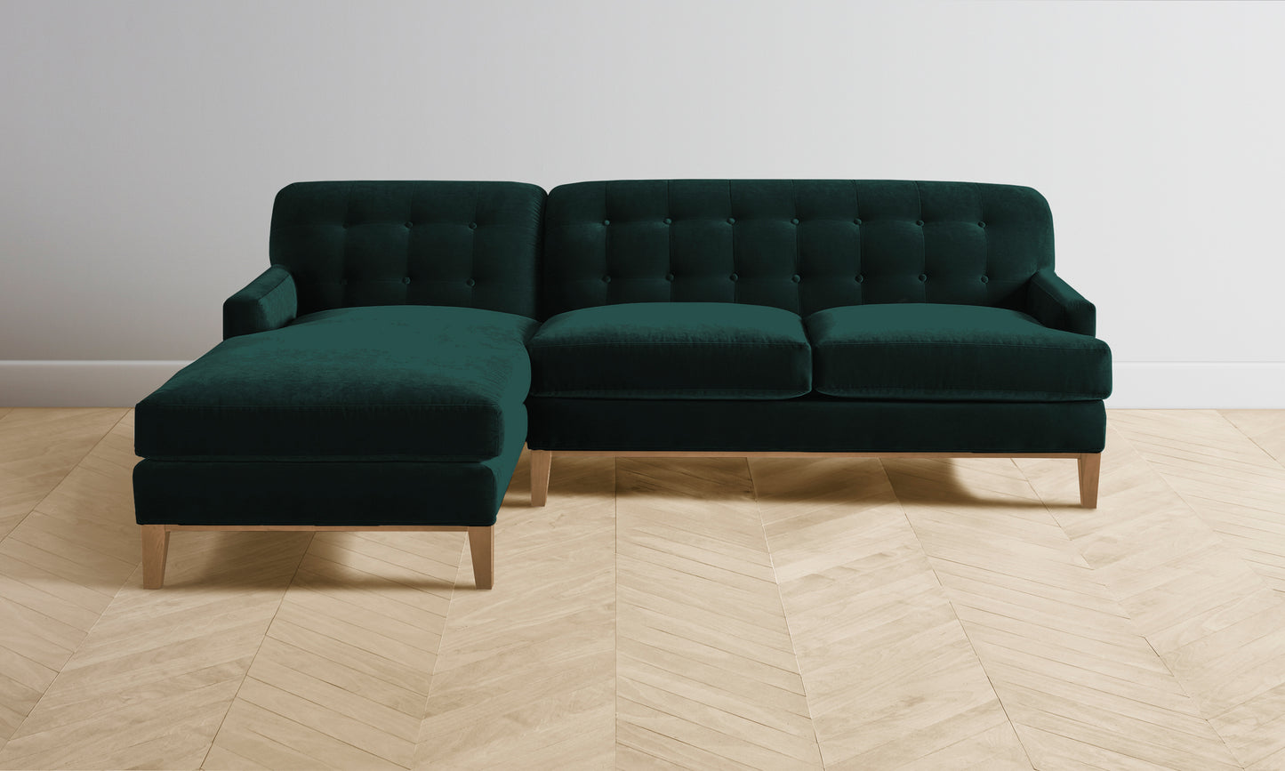 The Ludlow Sectional - Performance Velvet Emerald