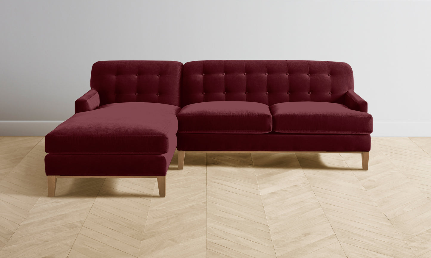 The Ludlow Sectional - Performance Velvet Merlot