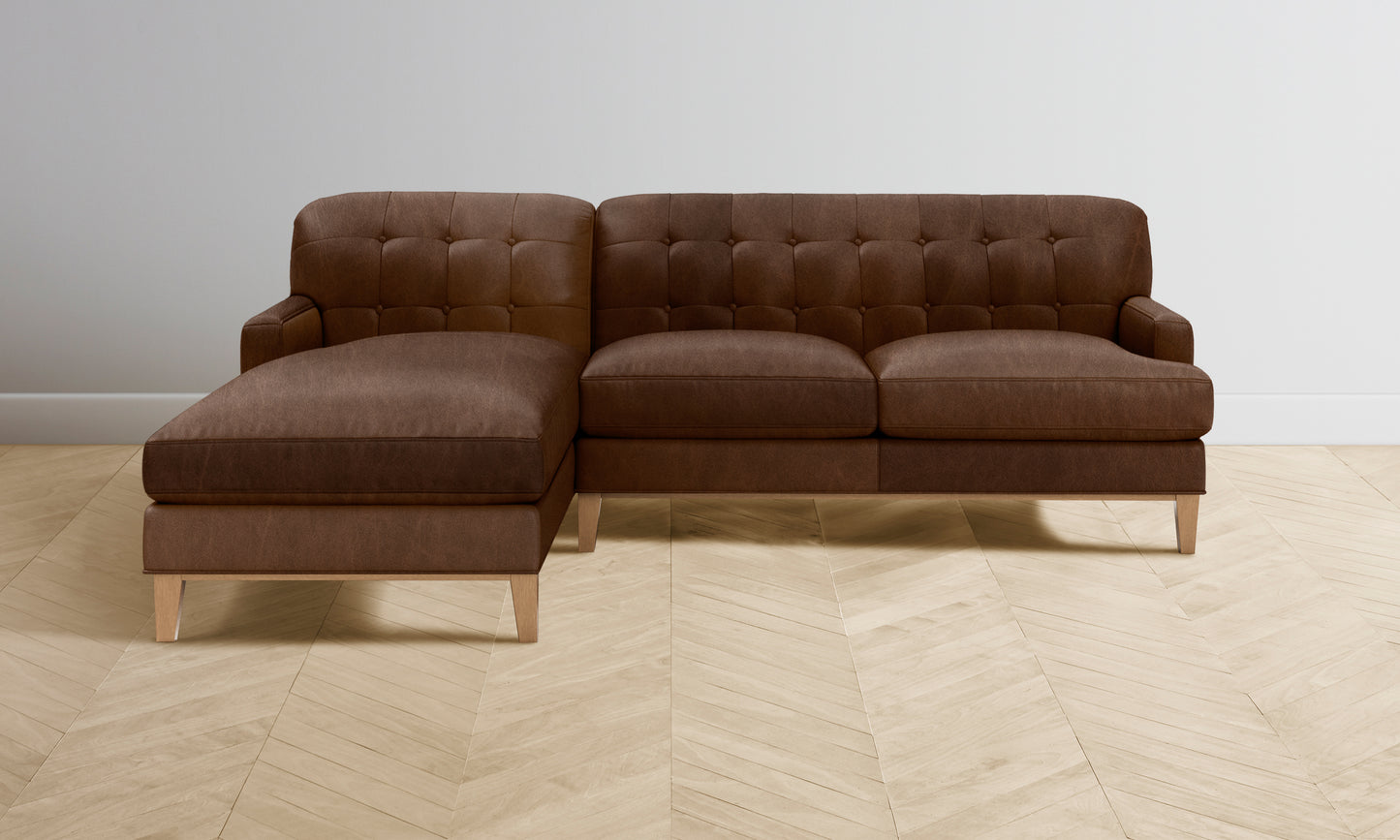 The Ludlow Sectional - Tuscan Leather Bourbon