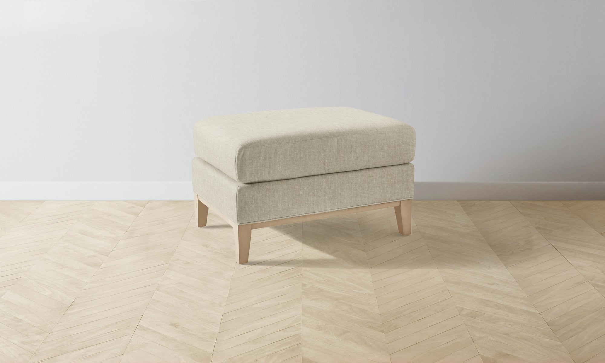 The Ludlow Ottoman - Belgian Linen Alder