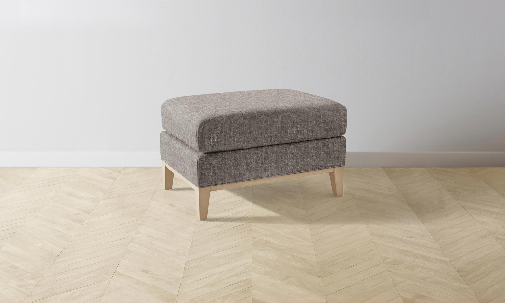 The Ludlow Ottoman - Belgian Linen Carob