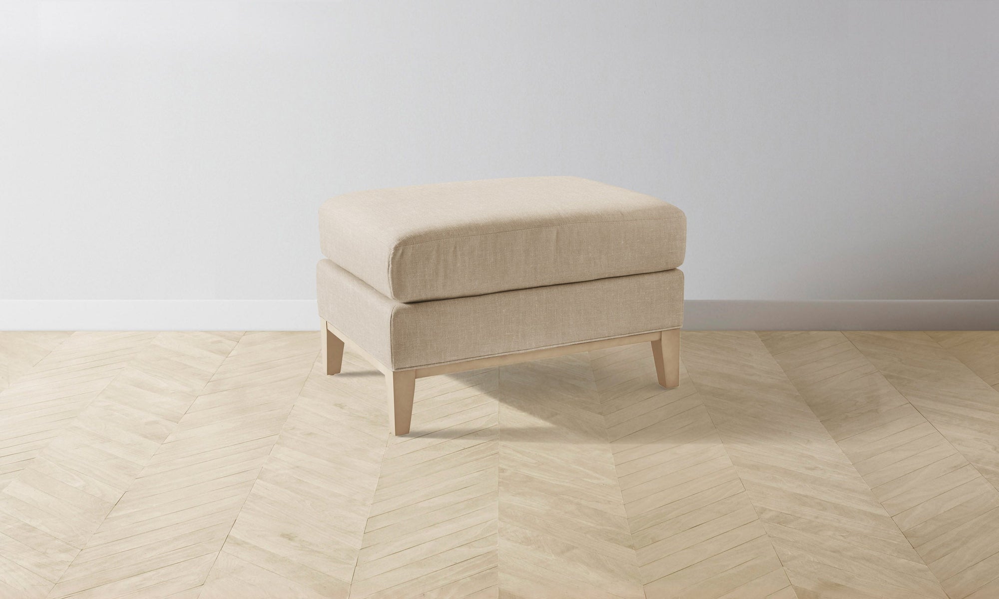 The Ludlow Ottoman - Heritage Belgian Linen Husk