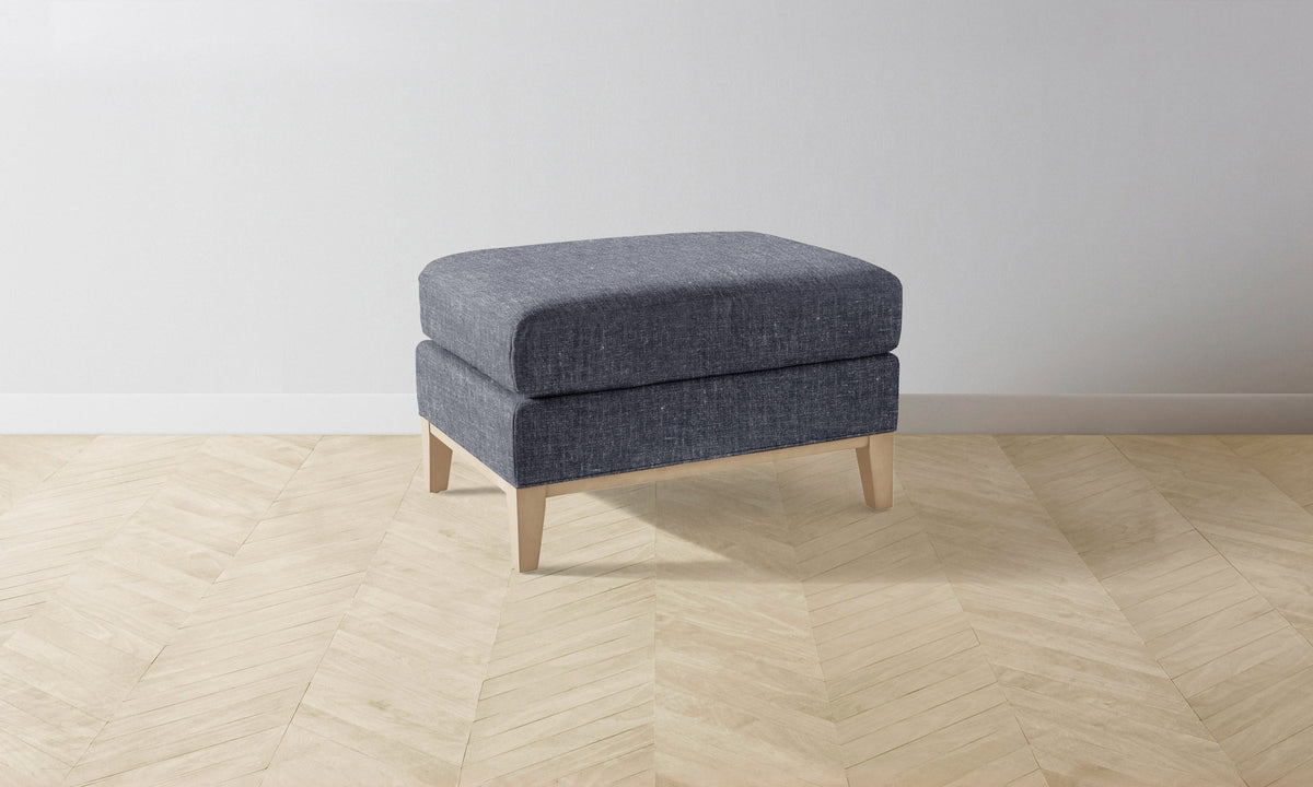 The Ludlow Ottoman - Heritage Belgian Linen Lake