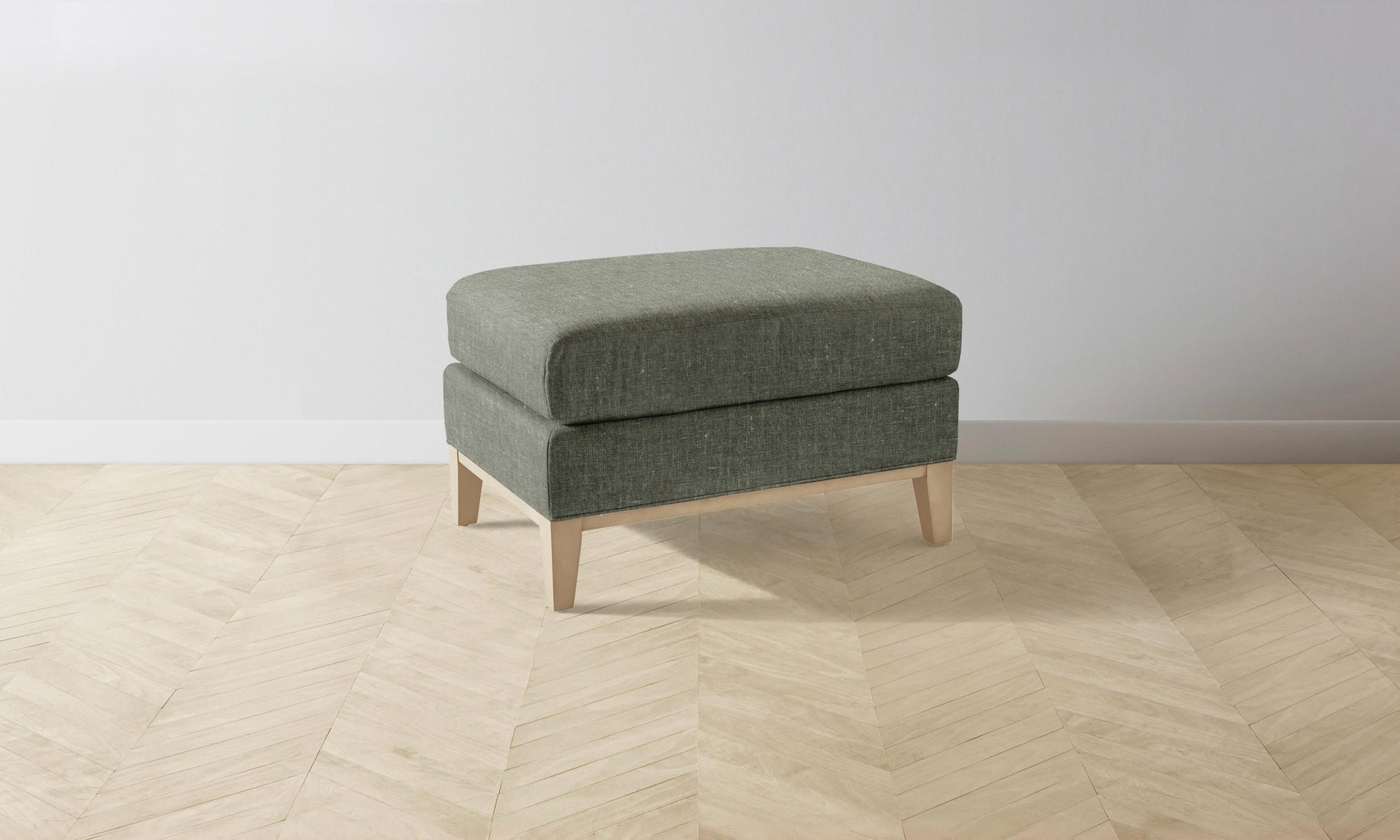 The Ludlow Ottoman - Belgian Linen Thyme