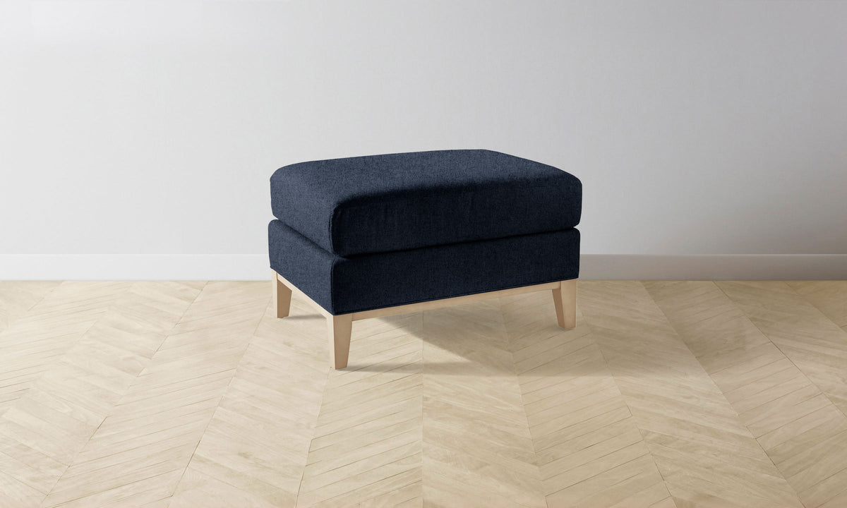 The Ludlow Ottoman - Italian Brushed Wool Harbor