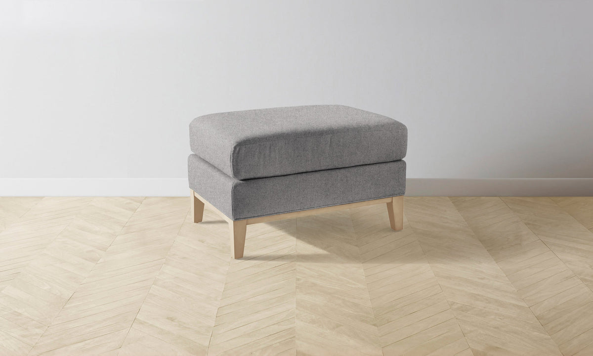 The Ludlow Ottoman - Italian Brushed Wool Moon