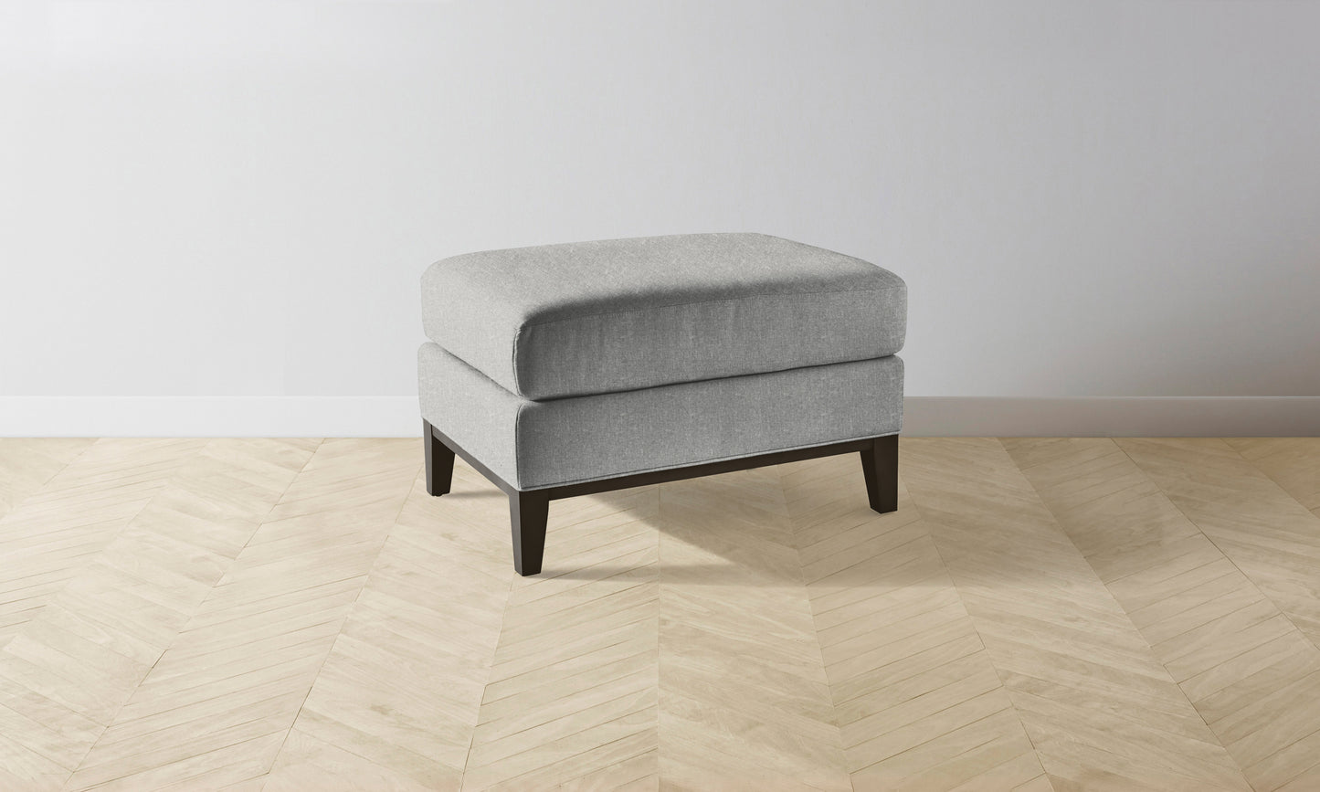 The Ludlow Ottoman - Merino Heather Grey