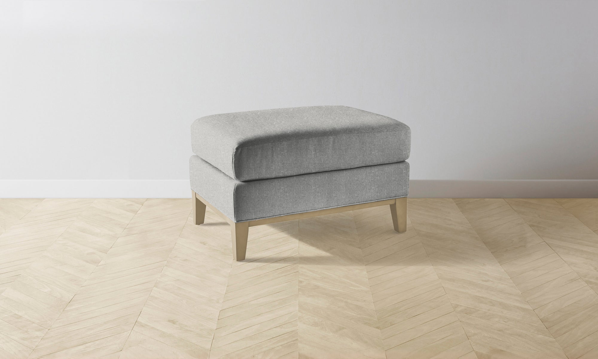 The Ludlow Ottoman - Merino Heather Grey