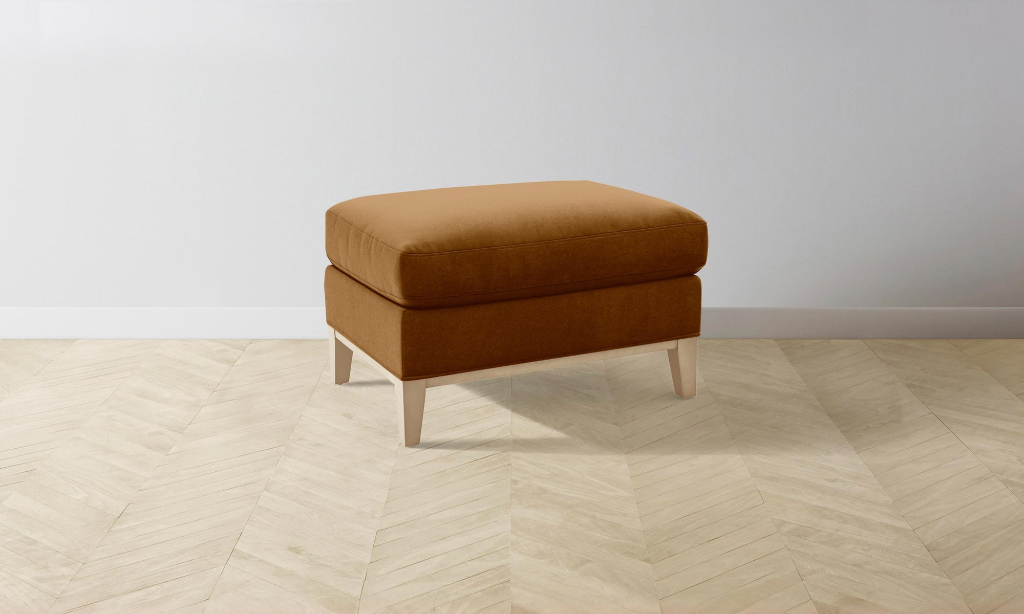 The Ludlow Ottoman - Mohair Brown Sugar