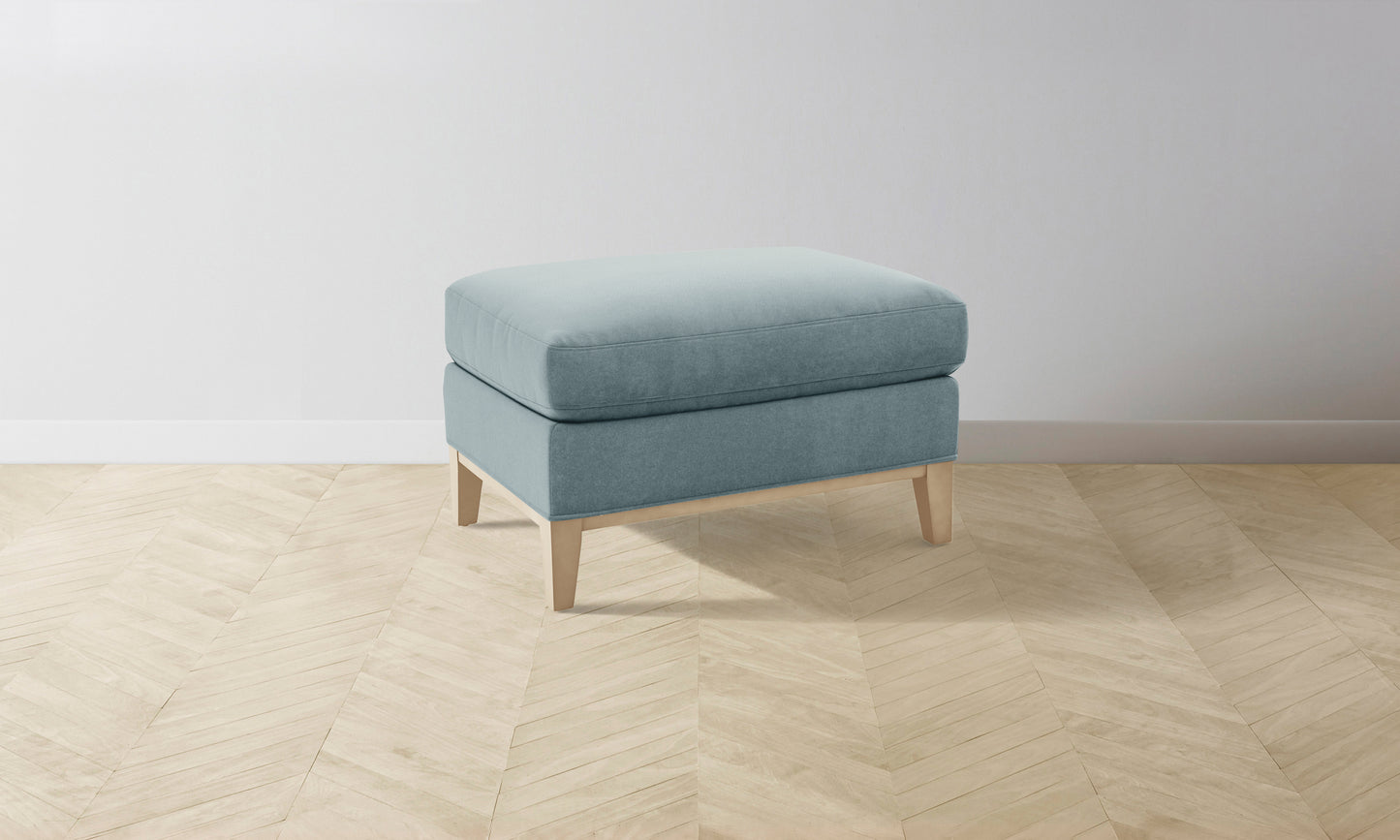 The Ludlow Ottoman - Mohair Slate Blue