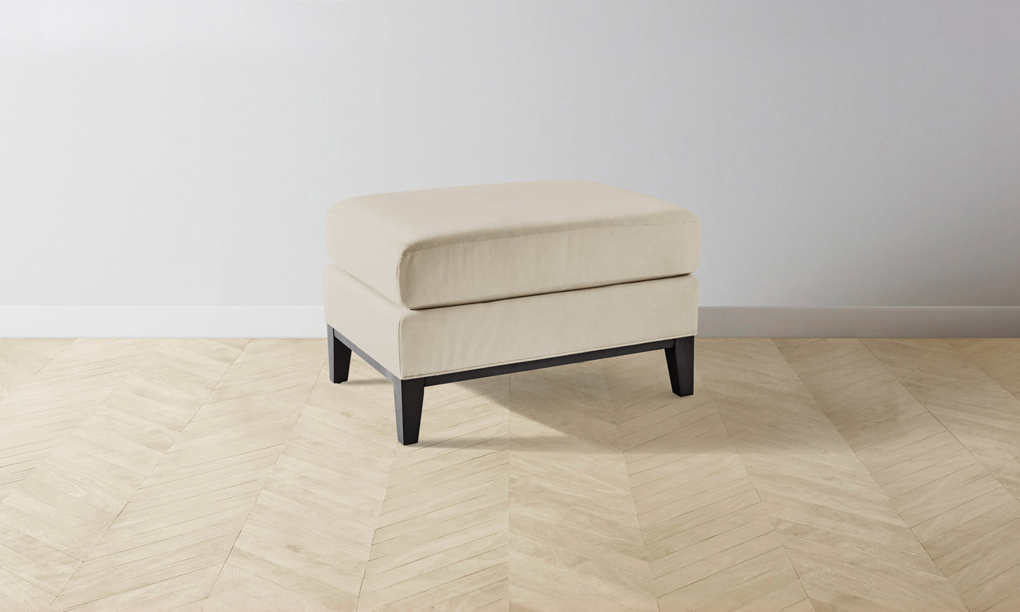 The Ludlow Ottoman - Pebbled Leather Stone