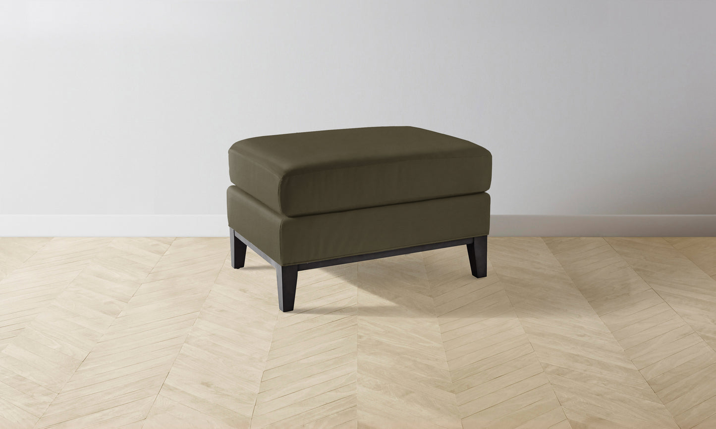 The Ludlow Ottoman - Pebbled Leather Truffle