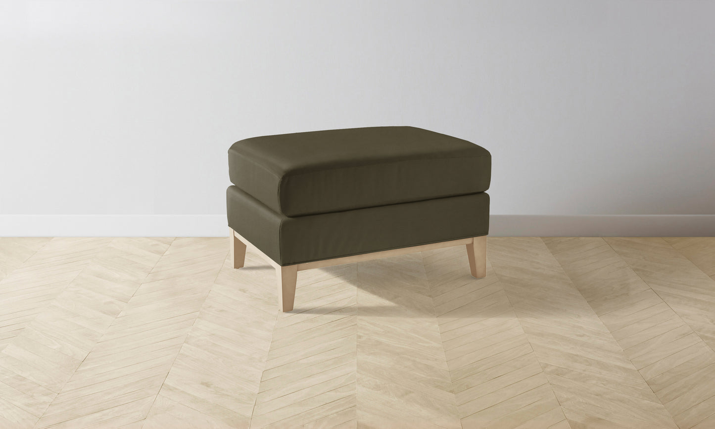 The Ludlow Ottoman - Pebbled Leather Truffle