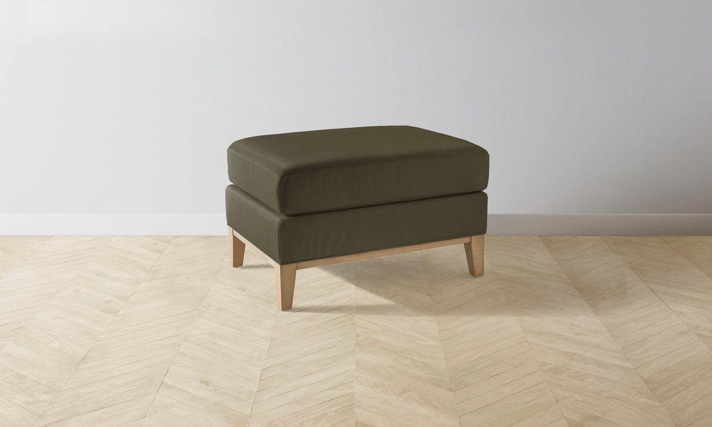 The Ludlow Ottoman - Pebbled Leather Truffle