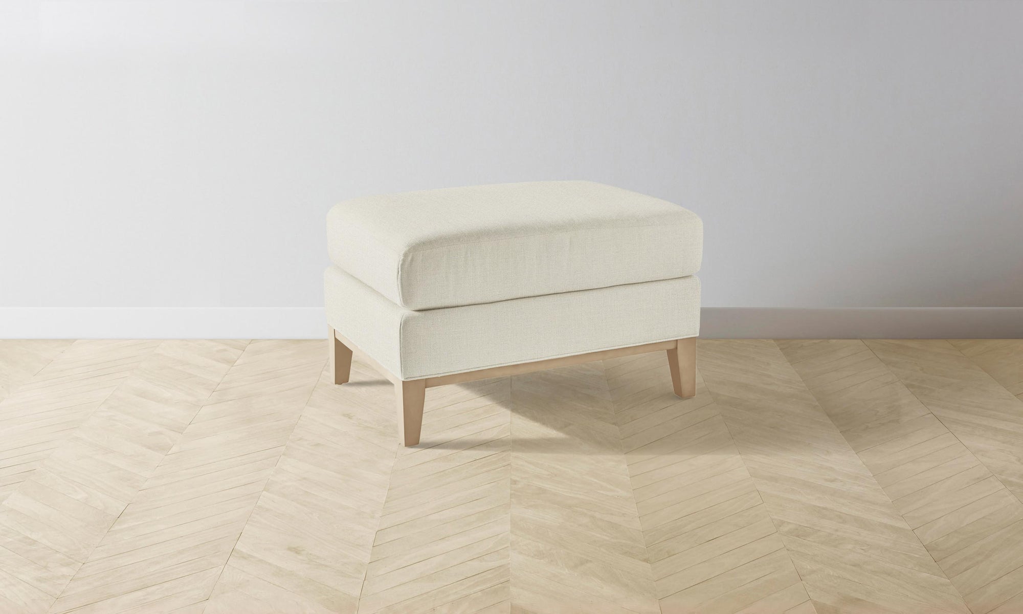 The Ludlow Ottoman - Performance Linen Weave Prairie