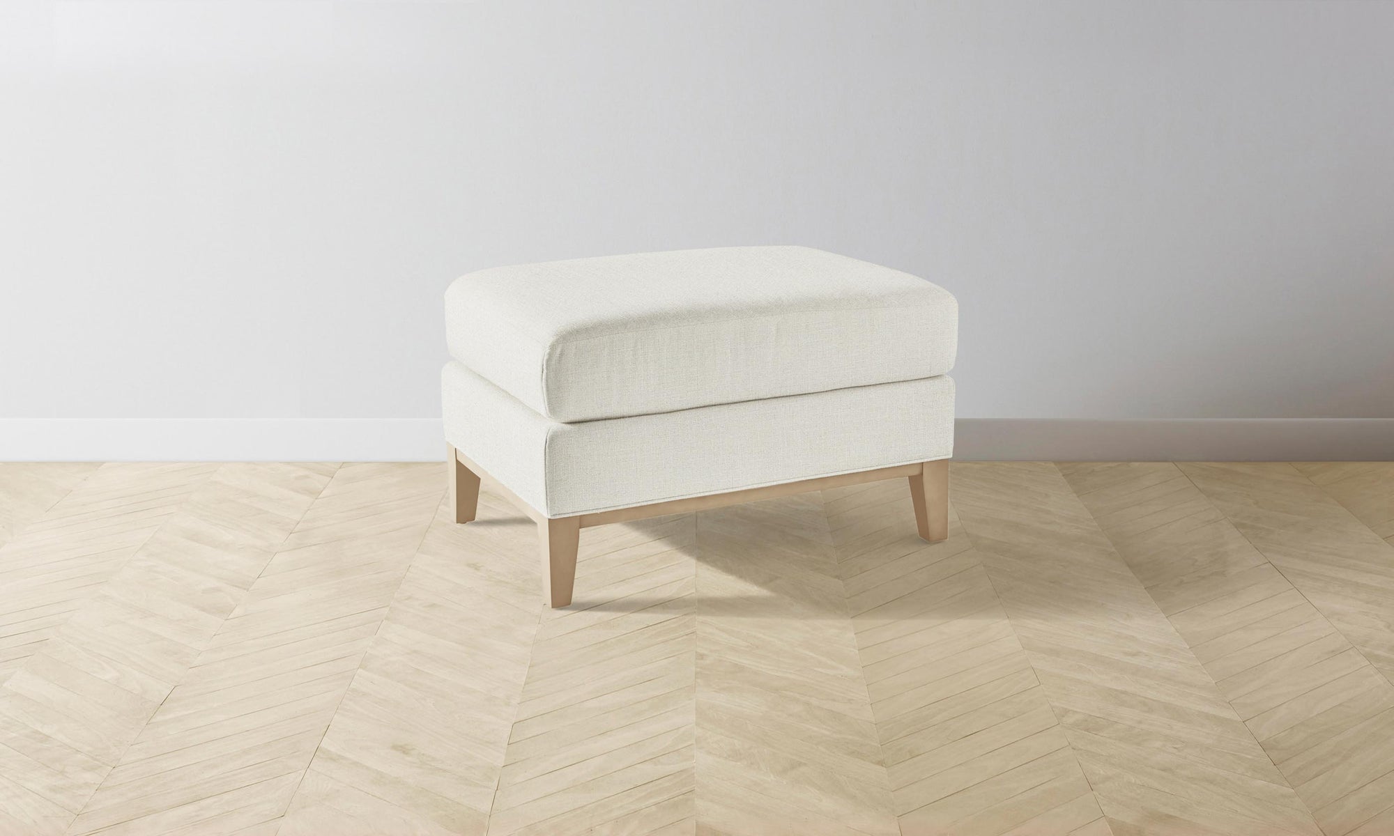 The Ludlow Ottoman - Performance Linen Weave Flour