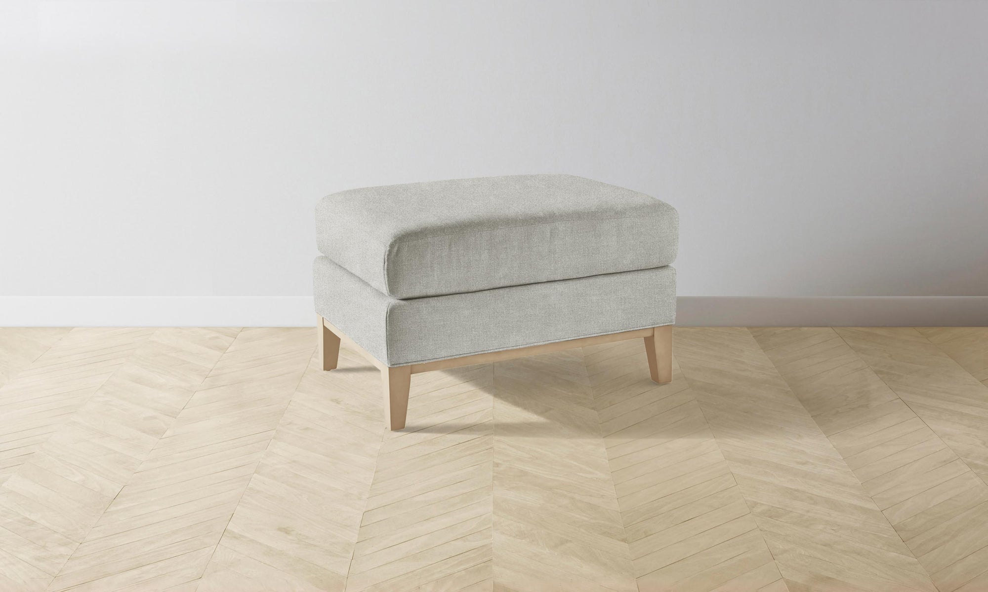 The Ludlow Ottoman - Performance Mélange Weave Flint