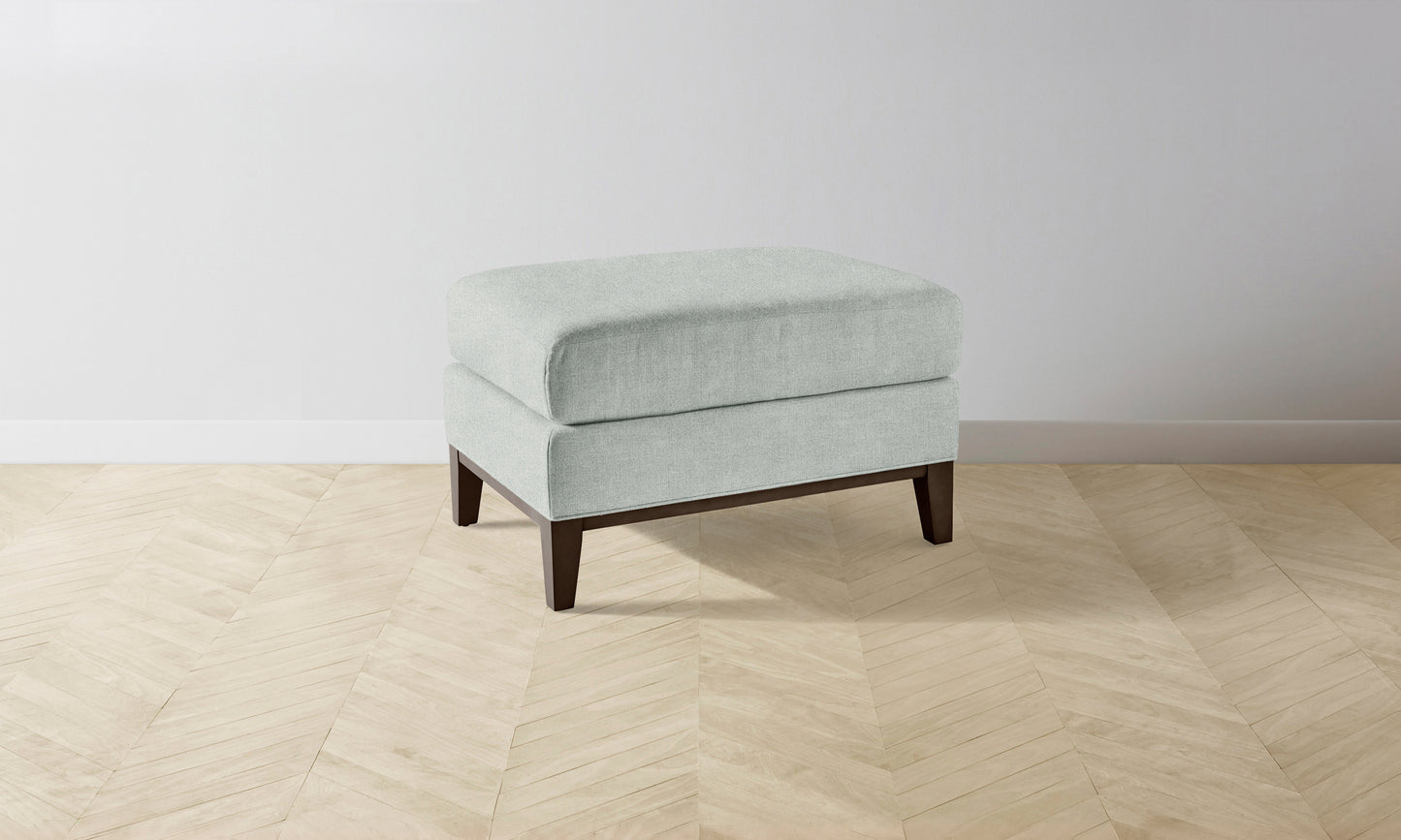 The Ludlow Ottoman - Performance Melange Weave Seaglass