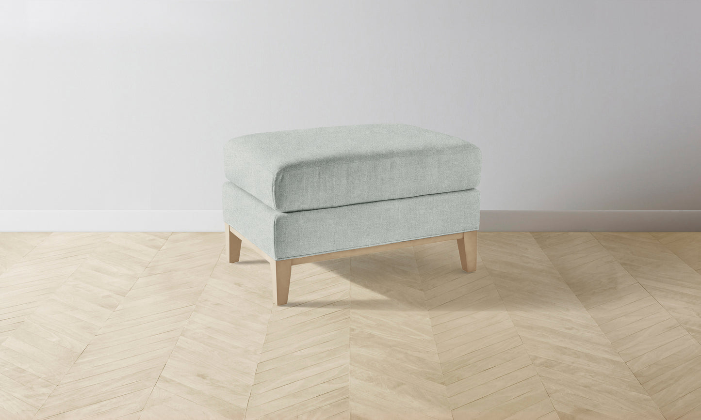 The Ludlow Ottoman - Performance Melange Weave Seaglass