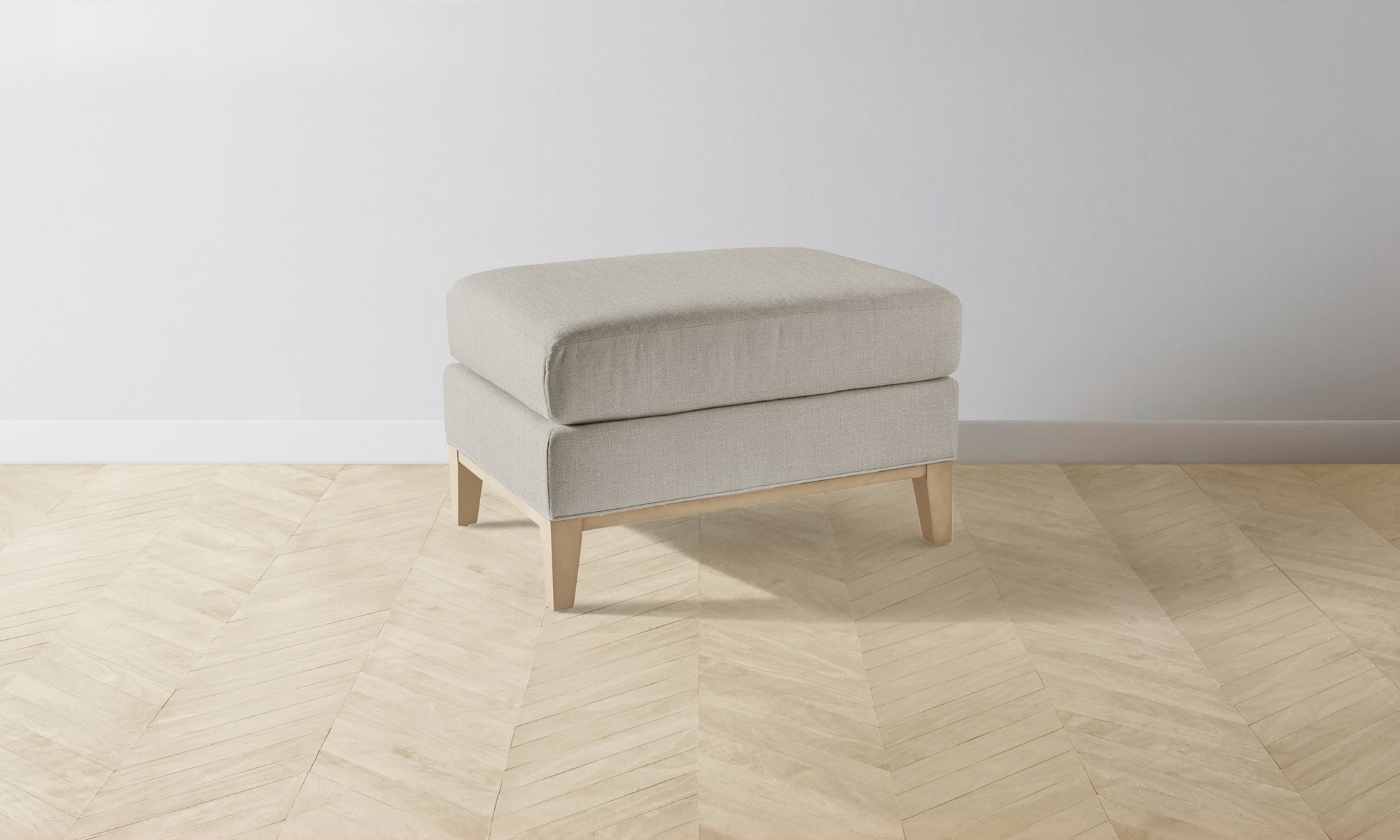 The Ludlow Ottoman - Performance Textured Linen Flax