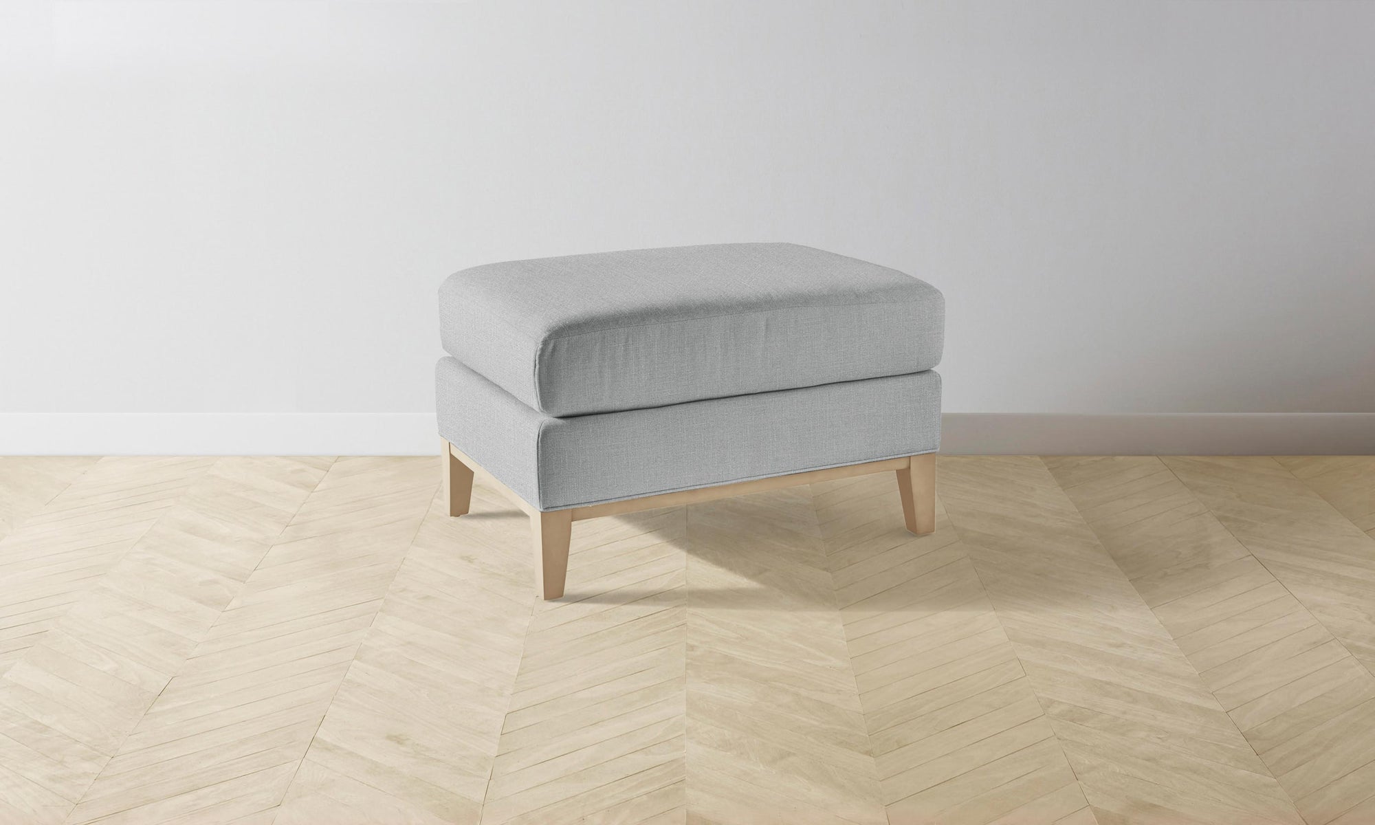 The Ludlow Ottoman - Performance Linen Weave Cloud