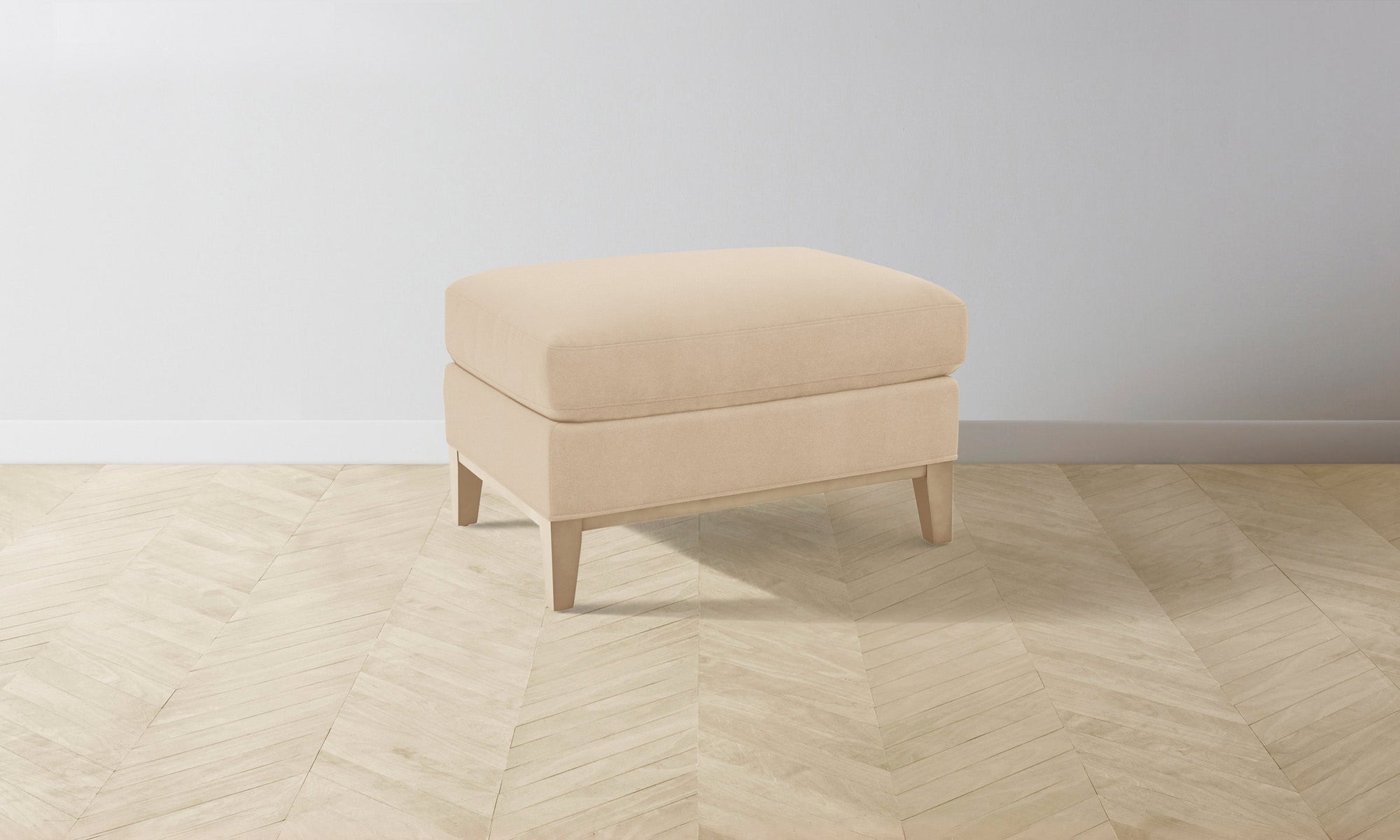 The Ludlow Ottoman - Performance Velvet Butter