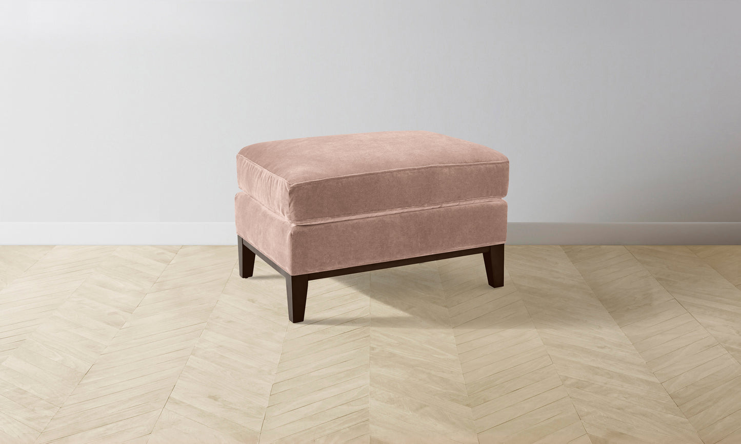 The Ludlow Ottoman - Performance Velvet Dusty Rose