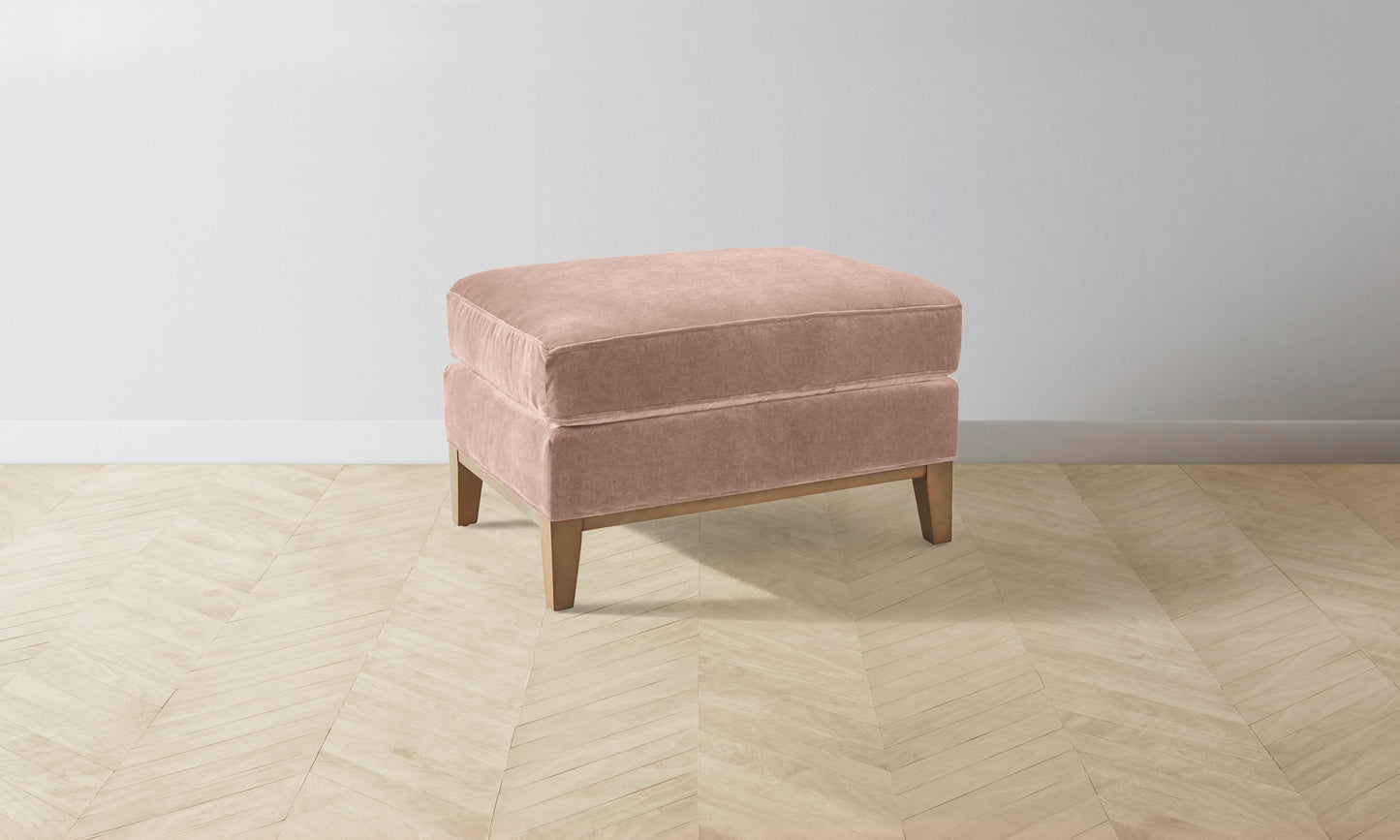 The Ludlow Ottoman - Performance Velvet Dusty Rose