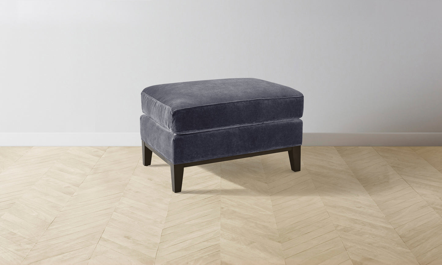 The Ludlow Ottoman - Performance Velvet Flannel