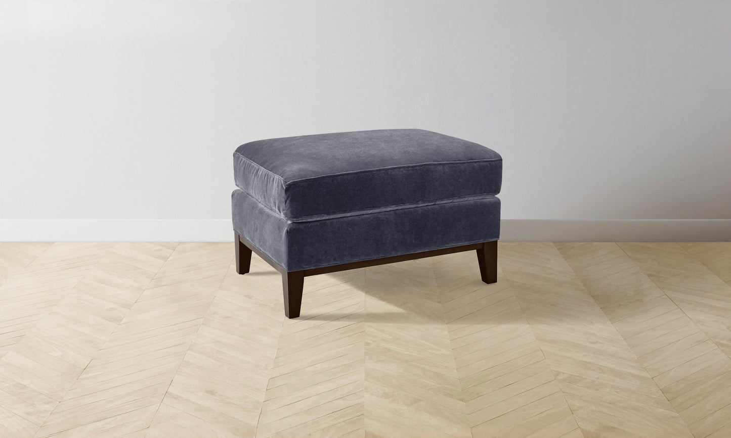 The Ludlow Ottoman - Performance Velvet Flannel