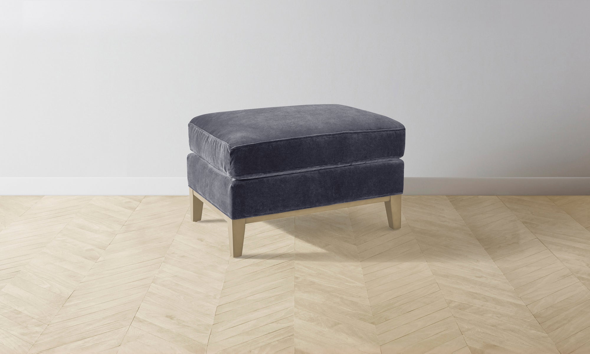 The Ludlow Ottoman - Performance Velvet Flannel