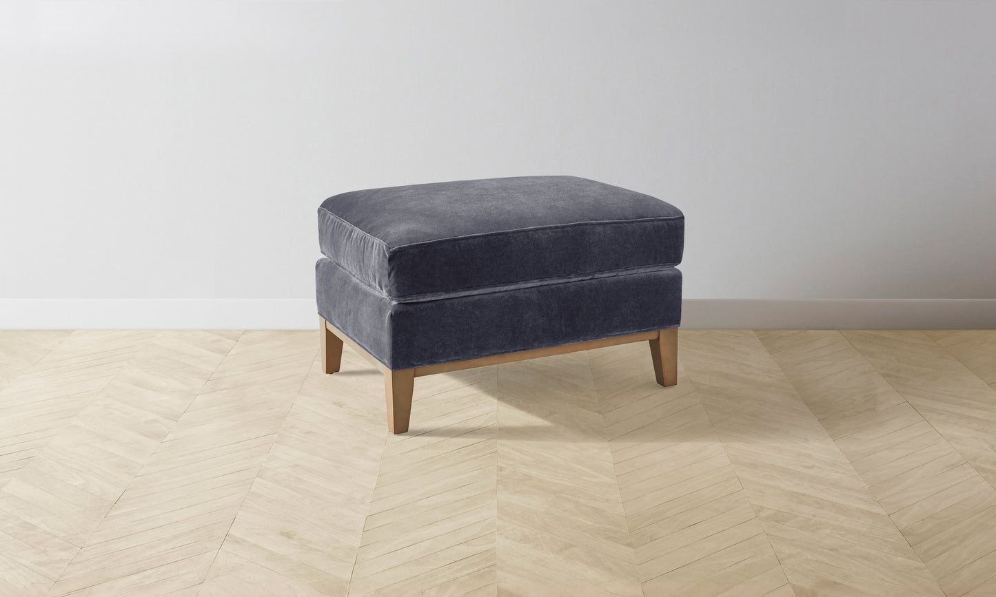 The Ludlow Ottoman - Performance Velvet Flannel