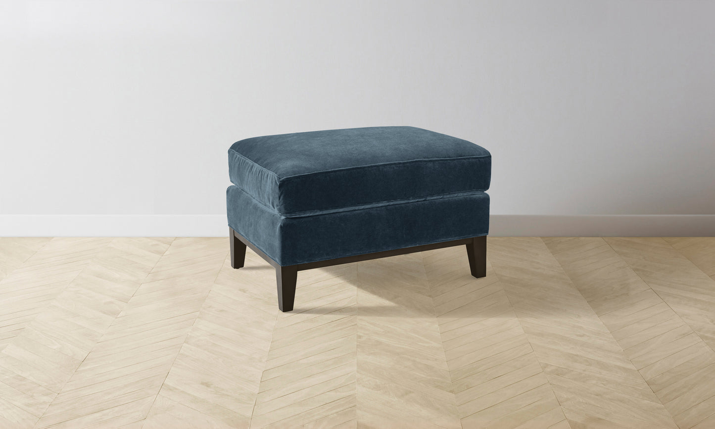 The Ludlow Ottoman - Performance Velvet Lagoon