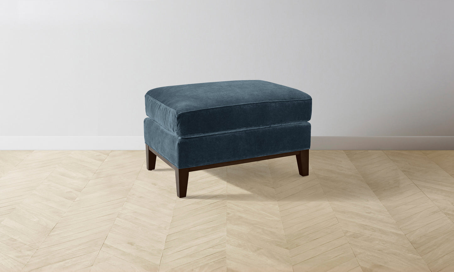 The Ludlow Ottoman - Performance Velvet Lagoon