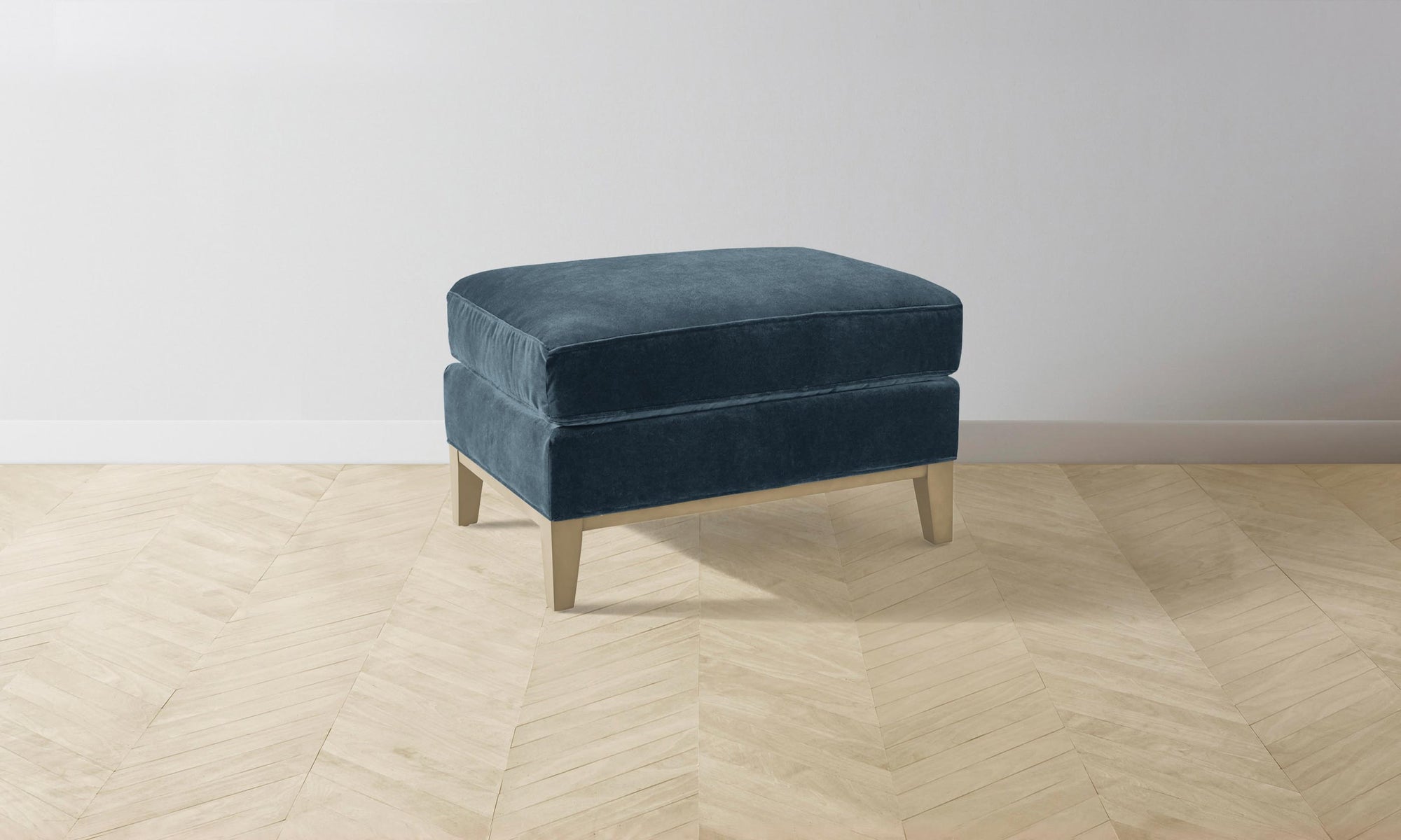 The Ludlow Ottoman - Performance Velvet Lagoon