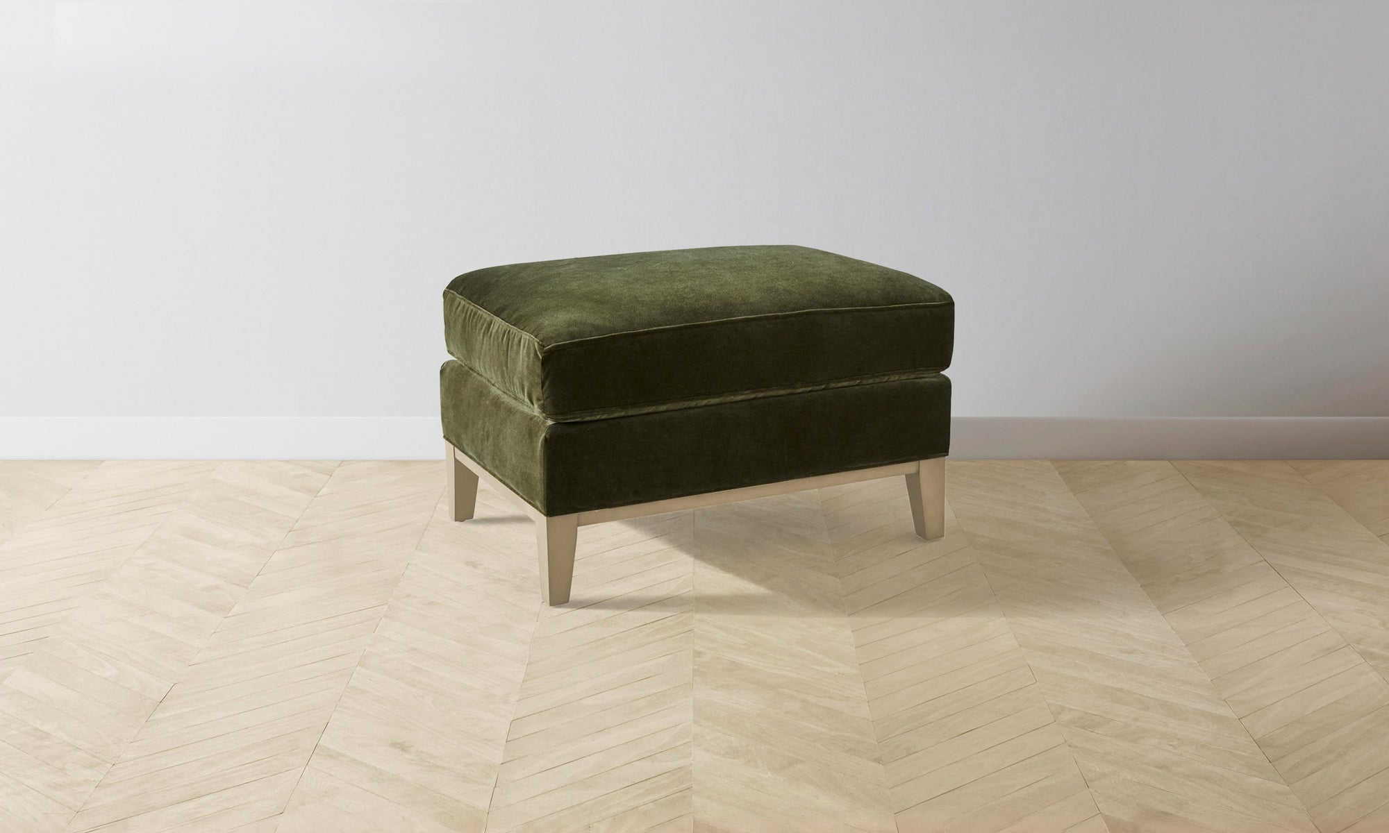 The Ludlow Ottoman - Performance Velvet Olive