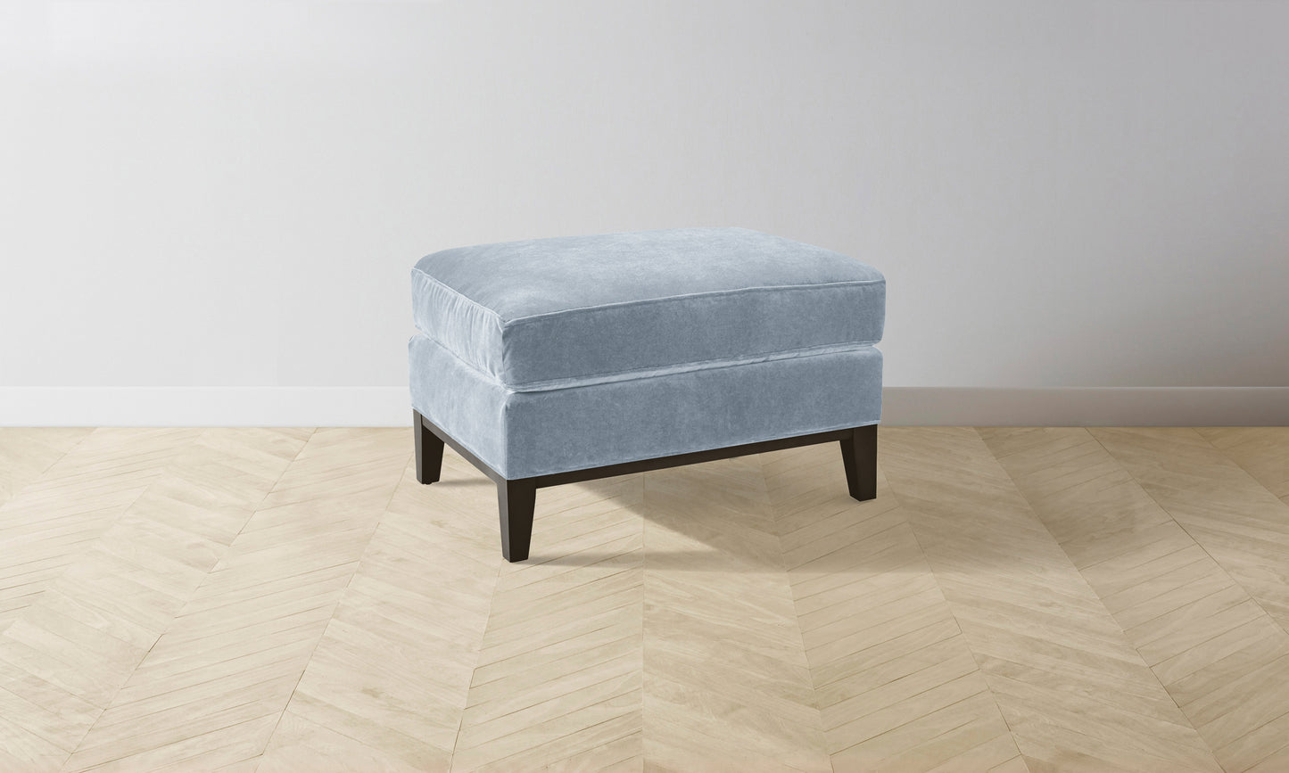 The Ludlow Ottoman - Performance Velvet Sky