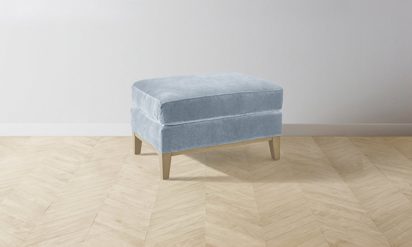 The Ludlow Ottoman - Performance Velvet Sky