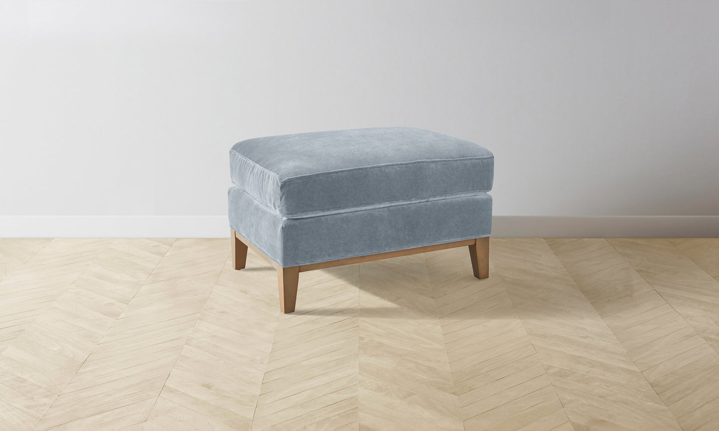 The Ludlow Ottoman - Performance Velvet Sky