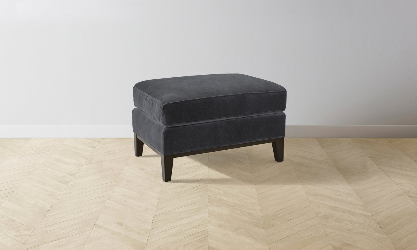 The Ludlow Ottoman - Performance Velvet Slate