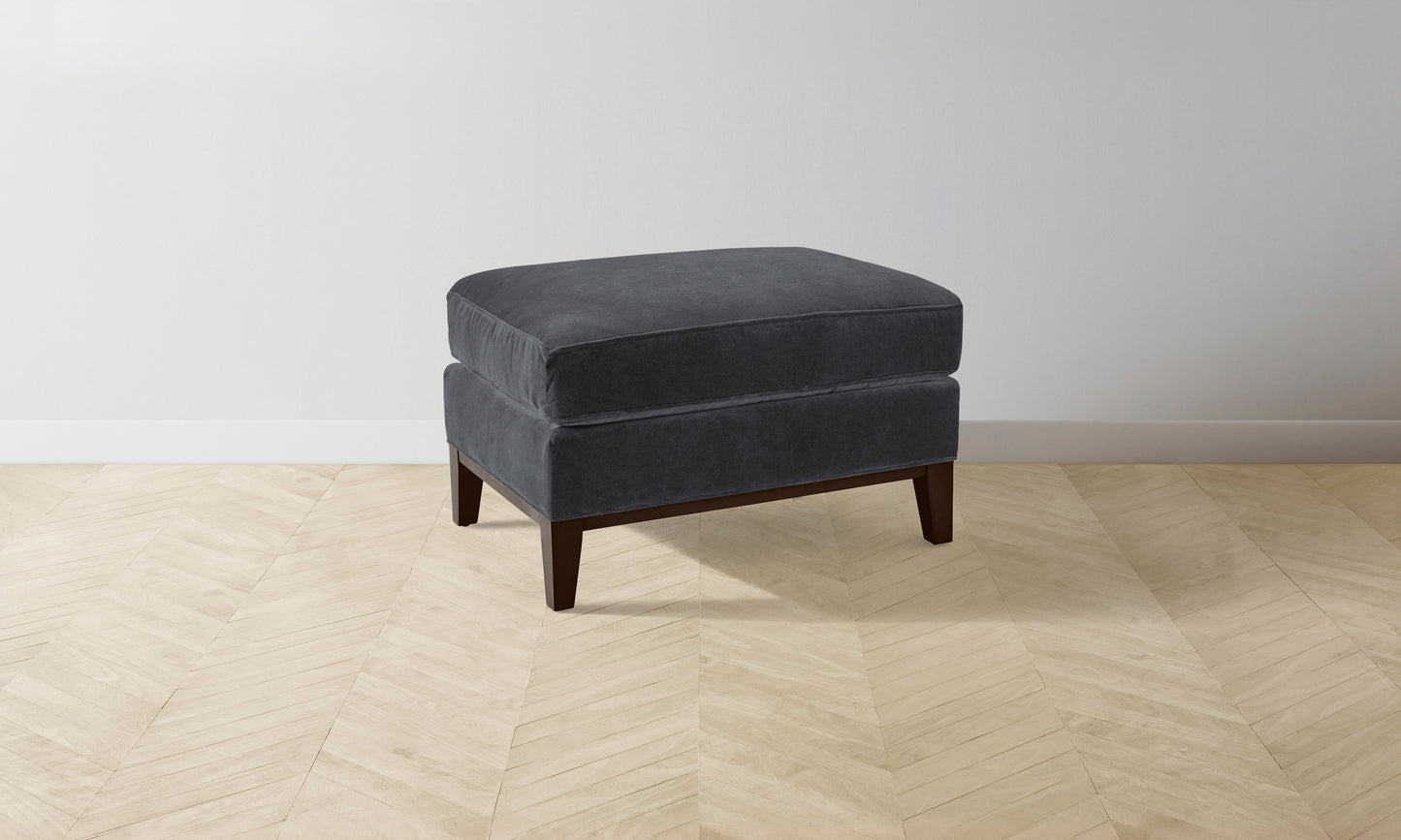 The Ludlow Ottoman - Performance Velvet Slate