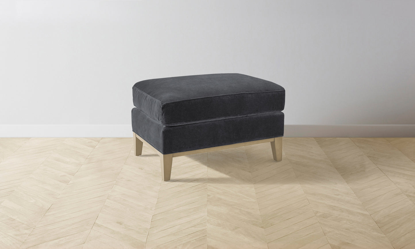 The Ludlow Ottoman - Performance Velvet Slate