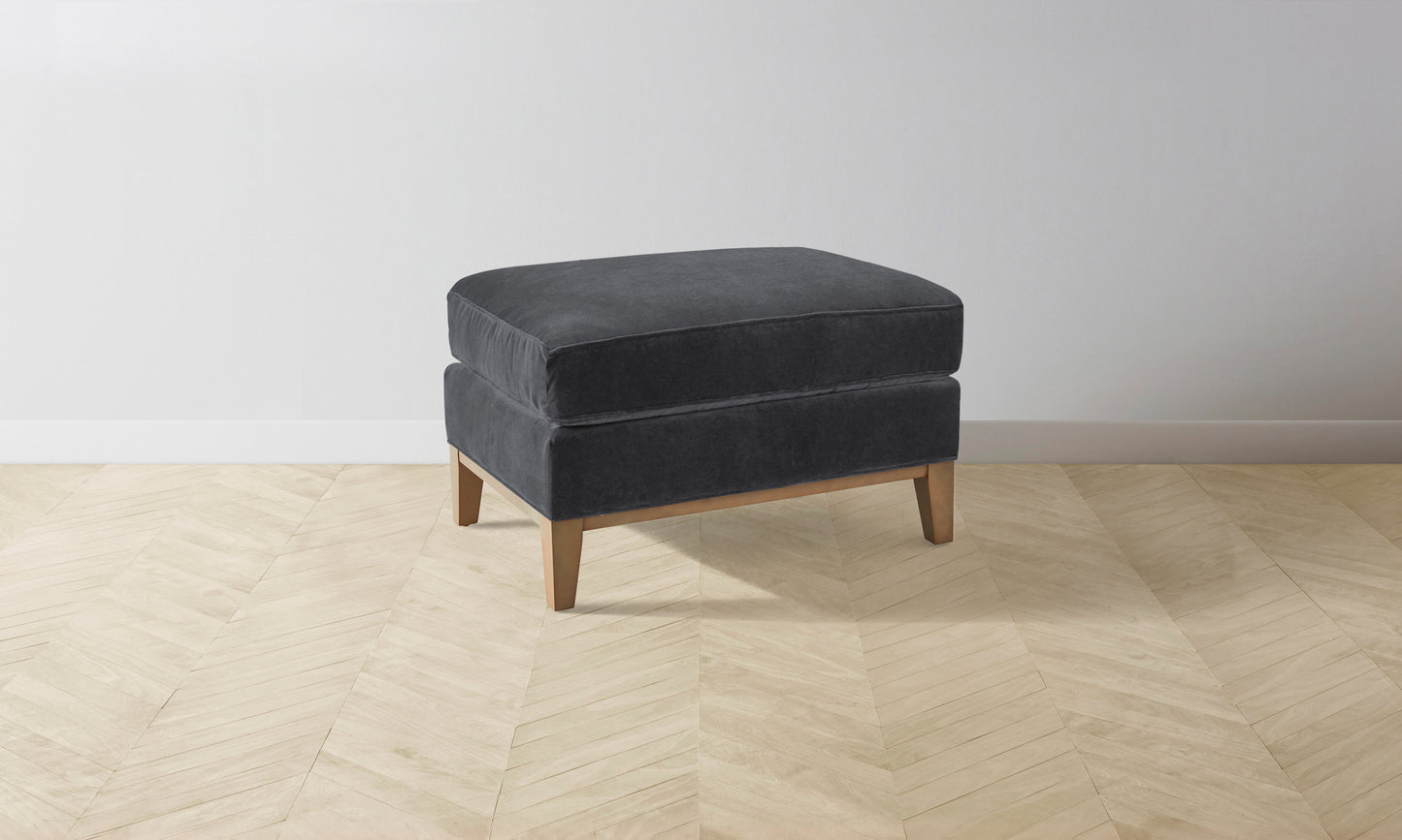 The Ludlow Ottoman - Performance Velvet Slate