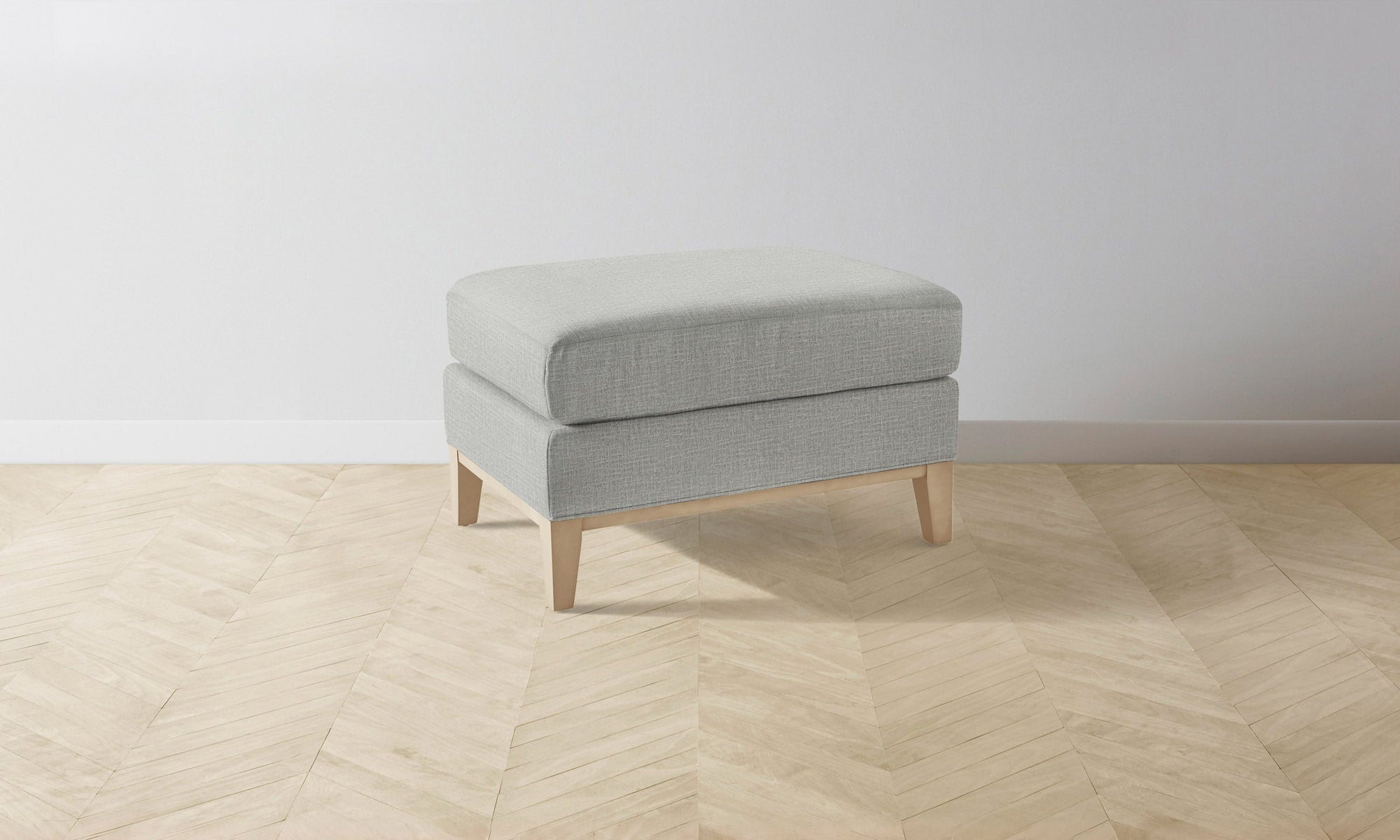 The Ludlow Ottoman - Performance Woven Chenille Rain