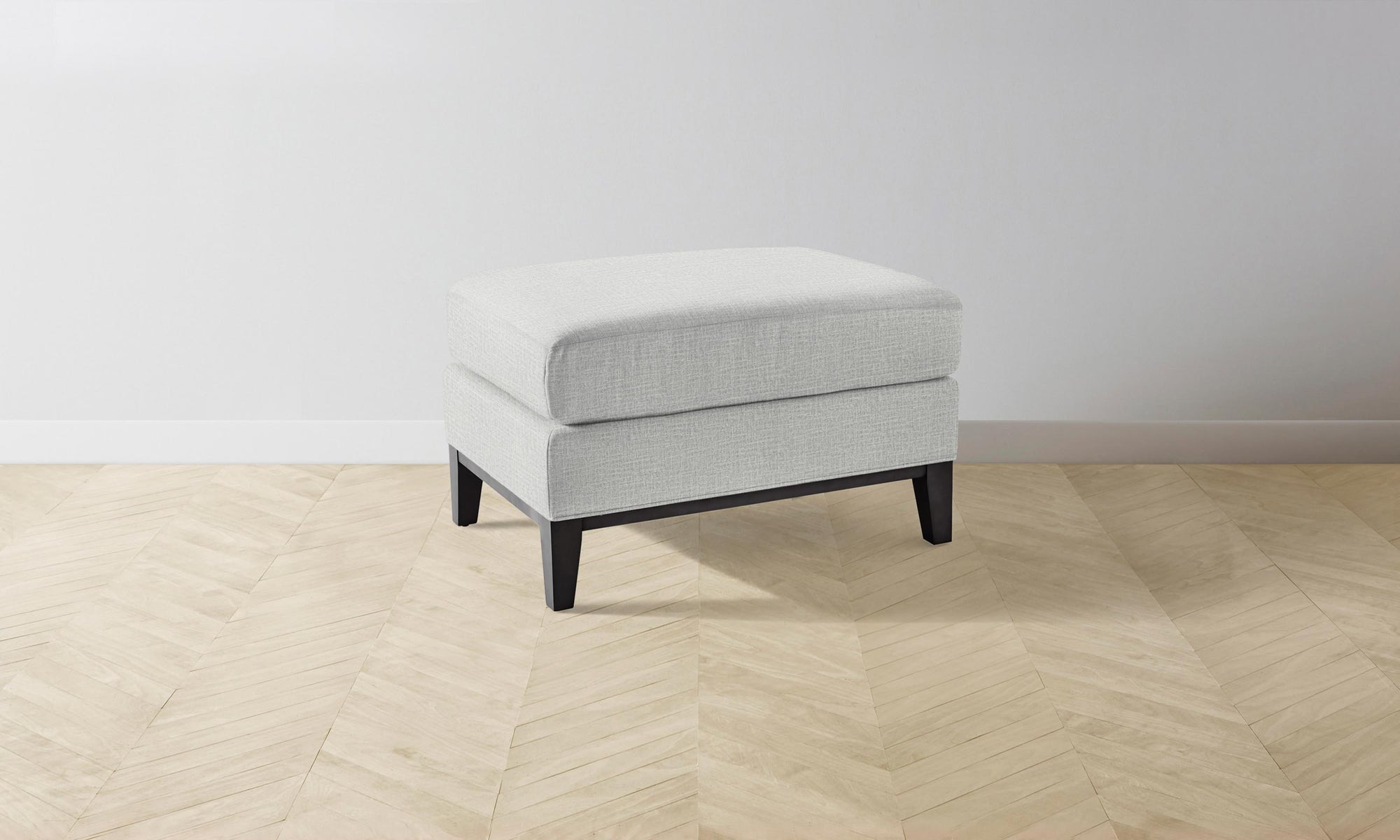 The Ludlow Ottoman - Performance Woven Chenille Steel