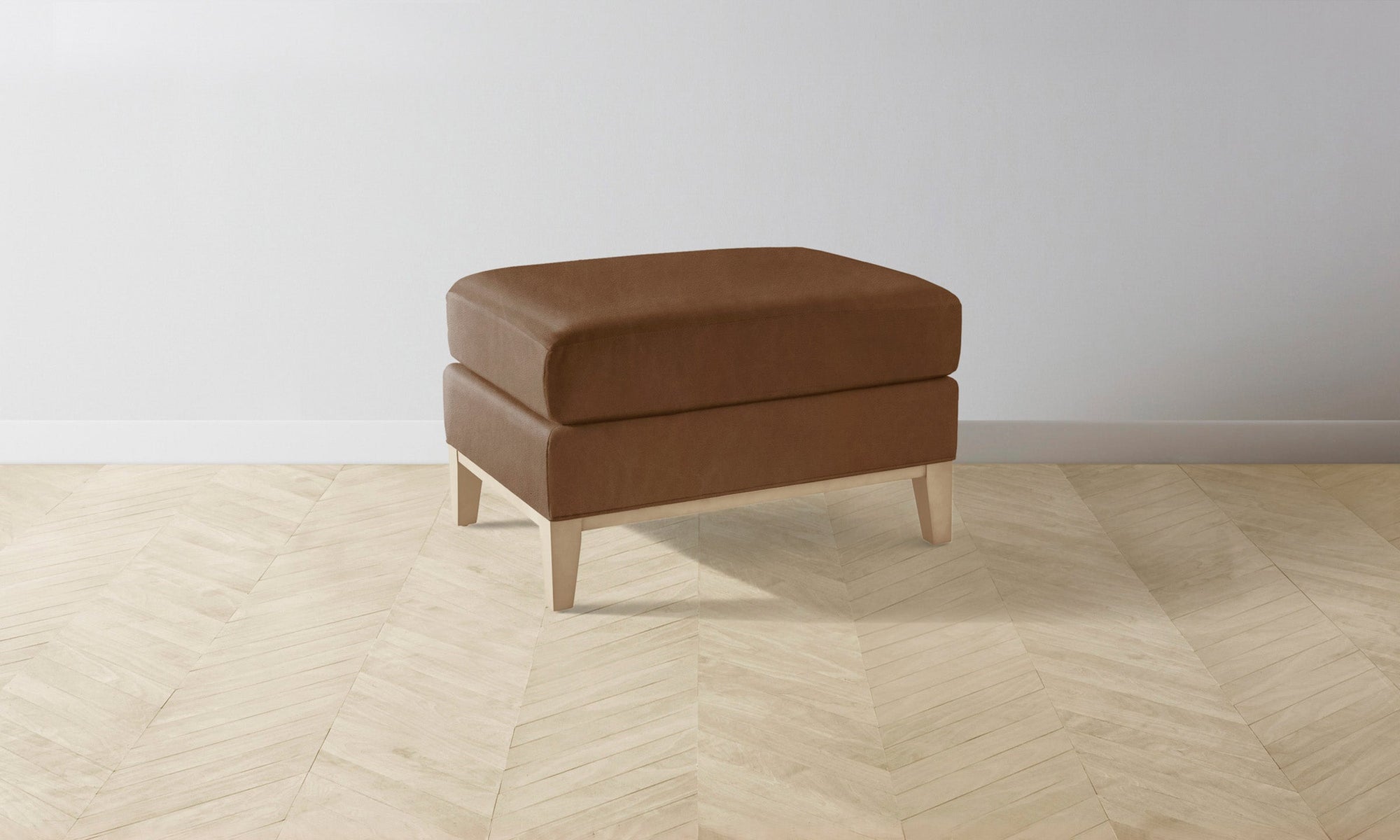The Ludlow Ottoman - Tuscan Leather Cognac