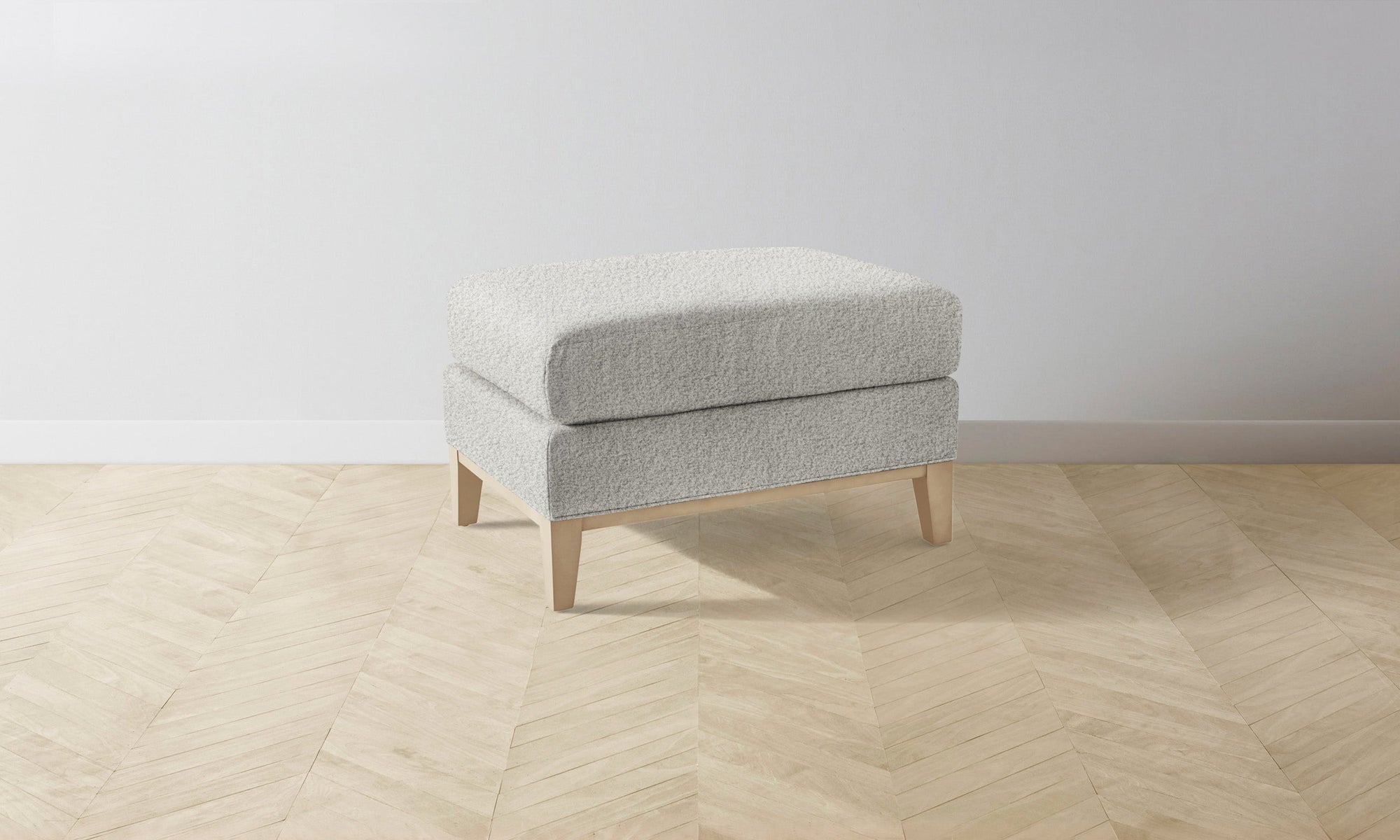 The Ludlow Ottoman - Woolen Bouclé Cliff